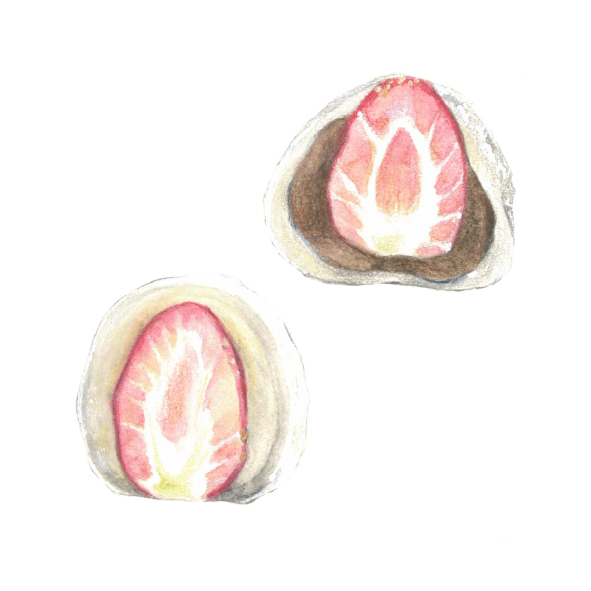 いちご大福イラスト